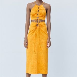 ZARA PRINTED MIDI SKIRT